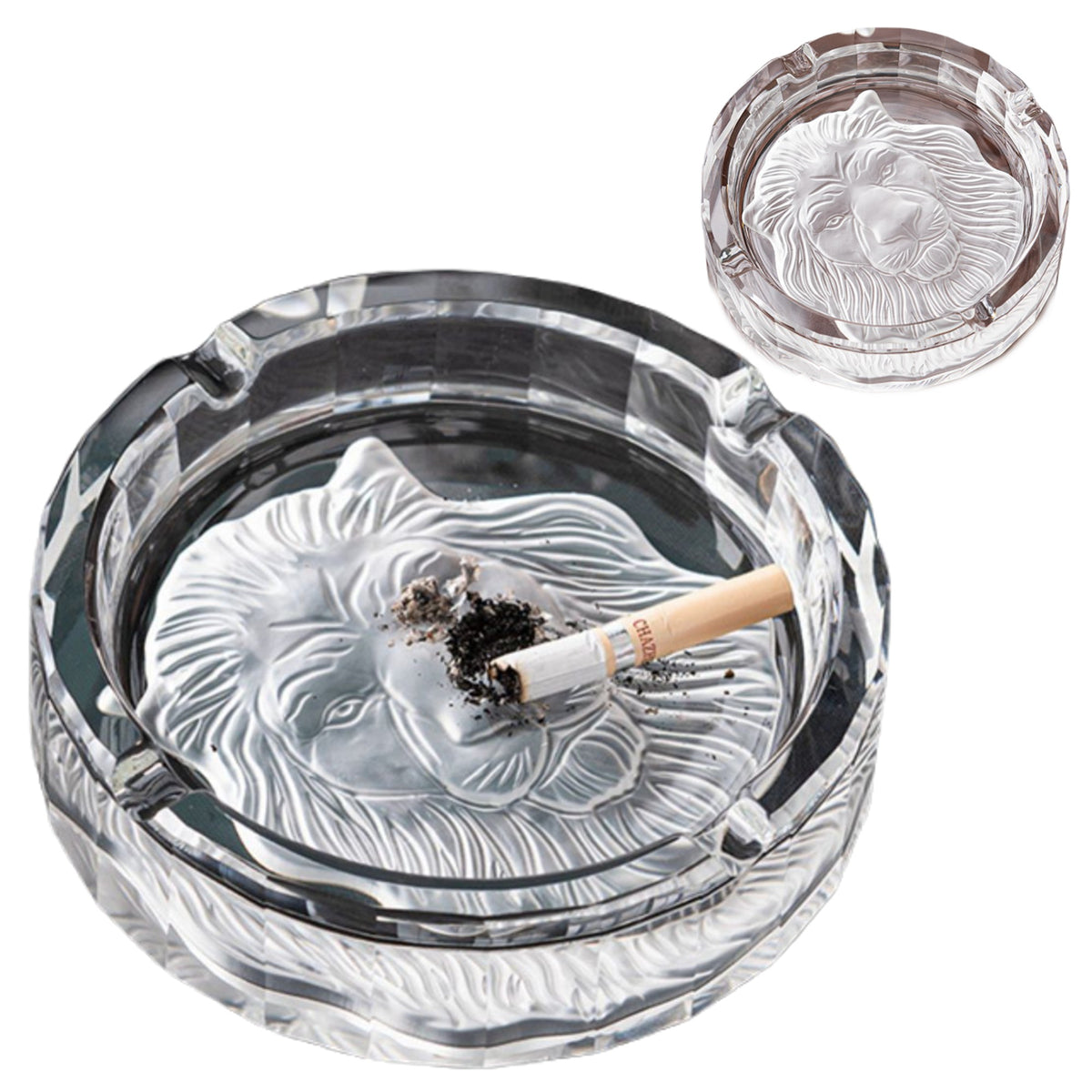 Classy Crystal Glass Ashtray Lion – Ashtray Planet