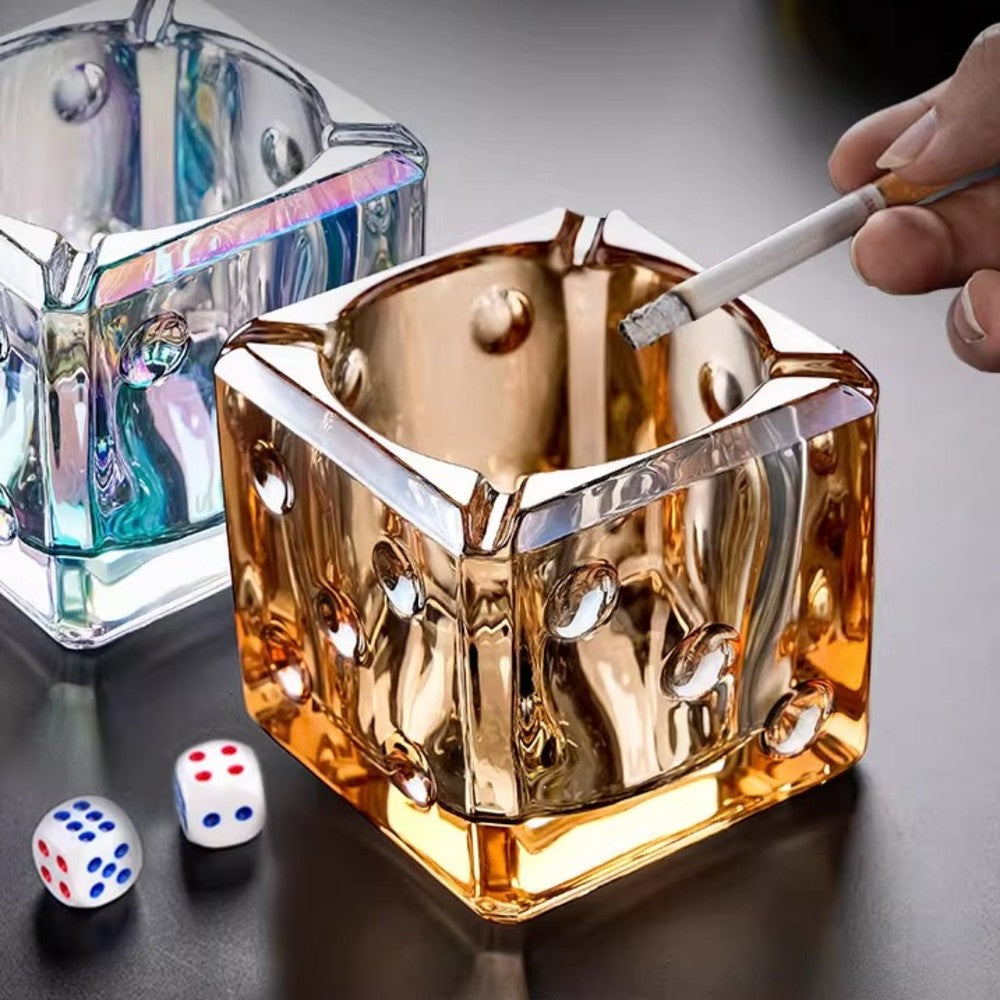 Dice Glass Ashtray Crystal Cube Design – Ashtray Planet