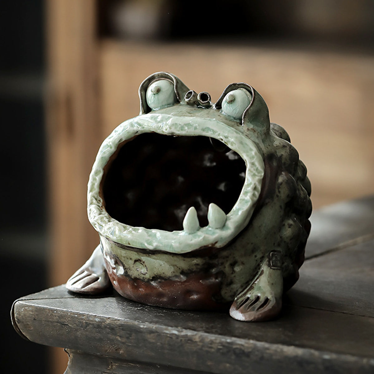 小物入れ  ECONOMICS EXPERIMENT ashtray Lucky Toad Ashtray Cute Ceramic Windproof Ash Tray – Ashtray Planet