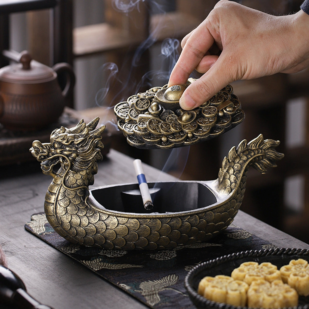 Dragon Ash 3枚セット Vintage Dragon Lidded Ashtray Resin Large – Ashtray Planet