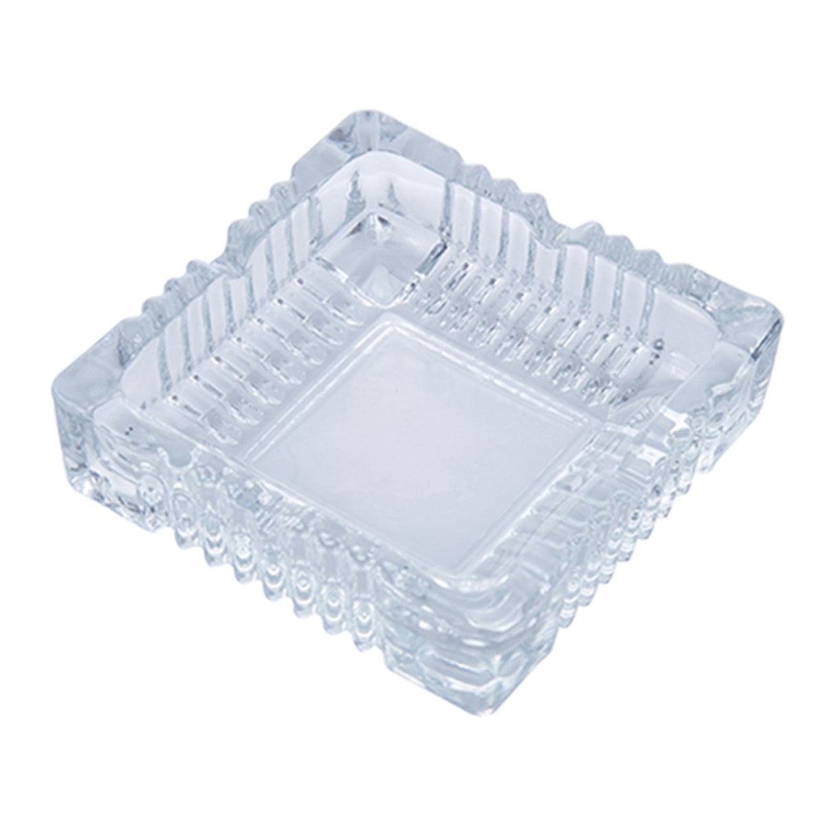 Glass Ashtray Square Round Transparent Ash Tray