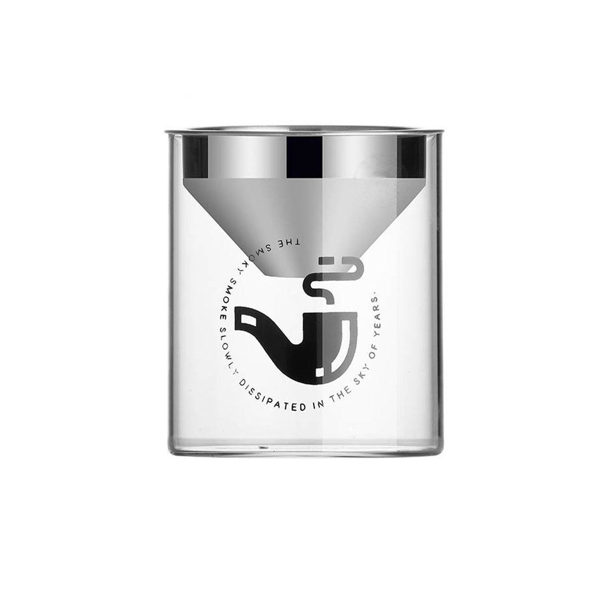 Glass Ashtray with Stainless Steel Funnel Lid Ashtray