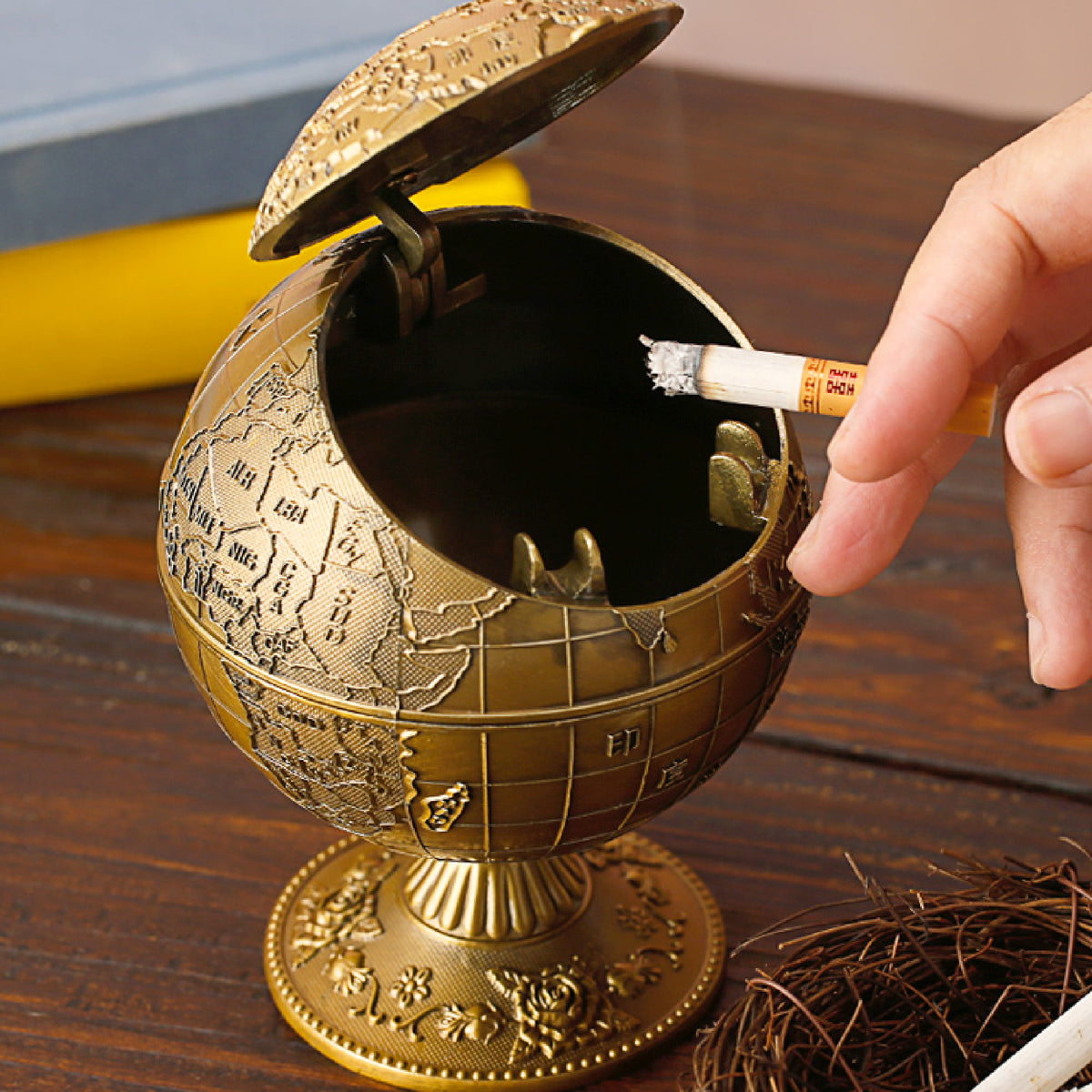 Vintage Ashtray World Map Globe Ashtray