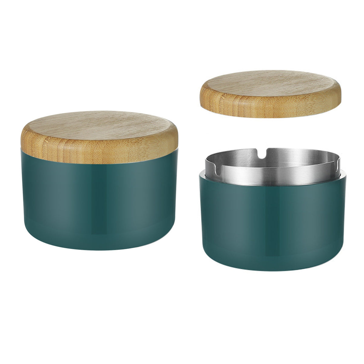 Nordic Outdoor Ashtray with Lid Stainless Steel Smokeless Ashtray