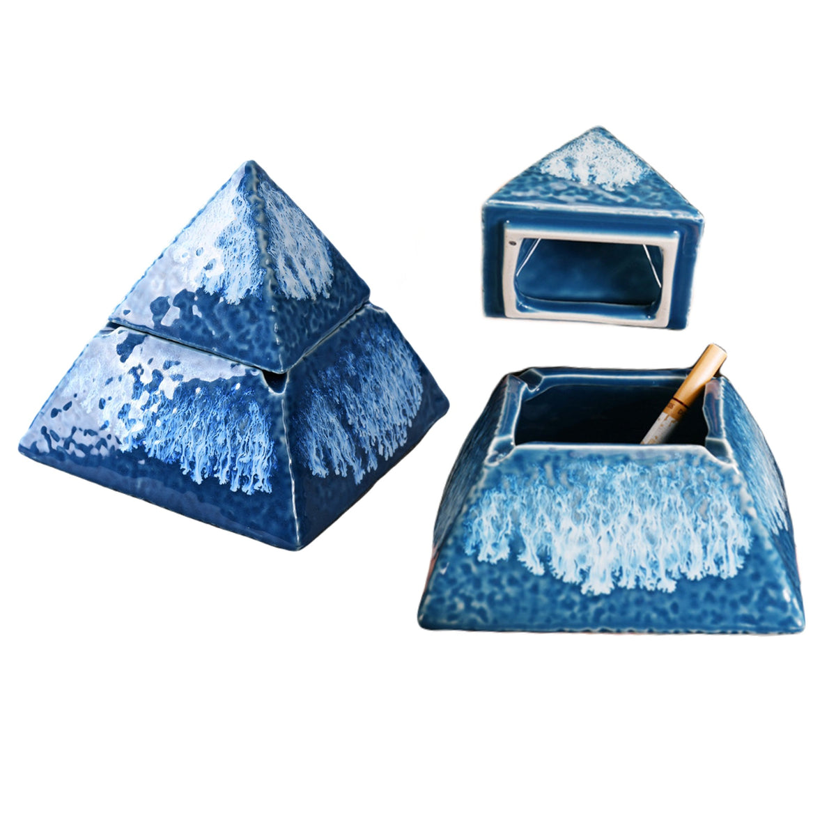 Ashtray Silicone Pyramid Molds Windproof Ashtray Mold with Lid