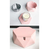 Outdoor Ashtray with Lid Hexagonal Cement Ash Tray Covered Lidded Windproof Smokeless Heavy pink