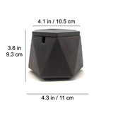 gray hexagon ashtray with lid modern minimalist cement finish