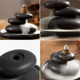 Backflow Incense Burner Waterfall Zen Stones