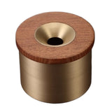 Brass Ashtray for Cigarettes Rosewood or Ebony Funnel Lid Cool Cute Ash Tray Windproof Smokeless Lidded Covered