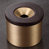 Brass Ashtray for Cigarettes Rosewood or Ebony Funnel Lid Cool Cute Ash Tray Windproof Smokeless Lidded Covered