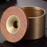 Brass Ashtray for Cigarettes Rosewood or Ebony Funnel Lid Cool Cute Ash Tray Windproof Smokeless Lidded Covered