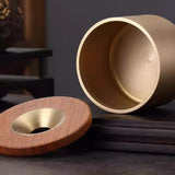 Brass Ashtray for Cigarettes Rosewood or Ebony Funnel Lid Cool Cute Ash Tray Windproof Smokeless Lidded Covered