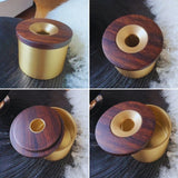 Brass Ashtray for Cigarettes Rosewood or Ebony Funnel Lid Cool Cute Ash Tray Windproof Smokeless Lidded Covered
