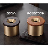 Brass Ashtray for Cigarettes Rosewood or Ebony Funnel Lid Cool Cute Ash Tray Windproof Smokeless Lidded Covered
