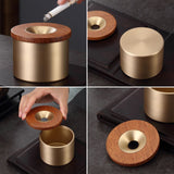 Brass Ashtray for Cigarettes Rosewood or Ebony Funnel Lid Cool Cute Ash Tray Windproof Smokeless Lidded Covered