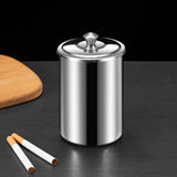 Car Ashtray with Lid Metal Stainless Steel Smokeless Windproof Covered Lidded