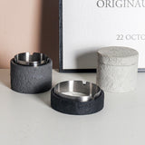 Cement Ashtray with Stainless Steel Removable Tray With or Without Lid
