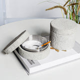 Cement Ashtray with Stainless Steel Removable Tray With Lid