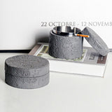 Cement Ashtray with Stainless Steel Removable Tray With Lid