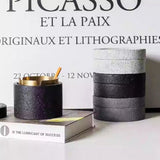 Cement Ashtray with Stainless Steel Removable Tray With Lid