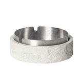 Cement Ashtray with Stainless Steel Removable Tray Without Lid