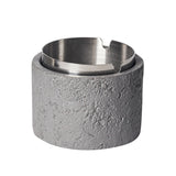 Cement Ashtray with Stainless Steel Removable Tray Without Lid
