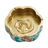 Ceramic Ashtray Flower Shape Pattern Cool Cute Porcelain Pottery Clay Ash Tray Flower