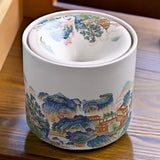 Decorative ceramic ashtray with landscape design 