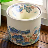 Ceramic ashtray with landscape design
