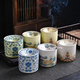 Set of ceramic ashtrays with intricate designs