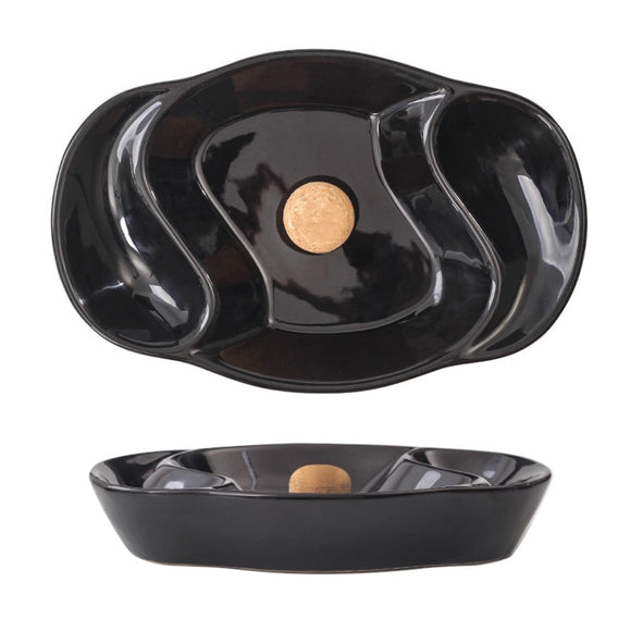 Ceramic Pipe Ashtray Large Black Cool Ash Tray