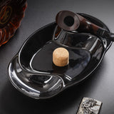 Ceramic Pipe Ashtray Large Black Cool Ash Tray