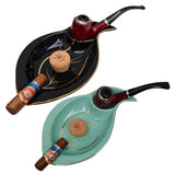 Ceramic Pipe Ashtray Large Black Cool Ash Tray