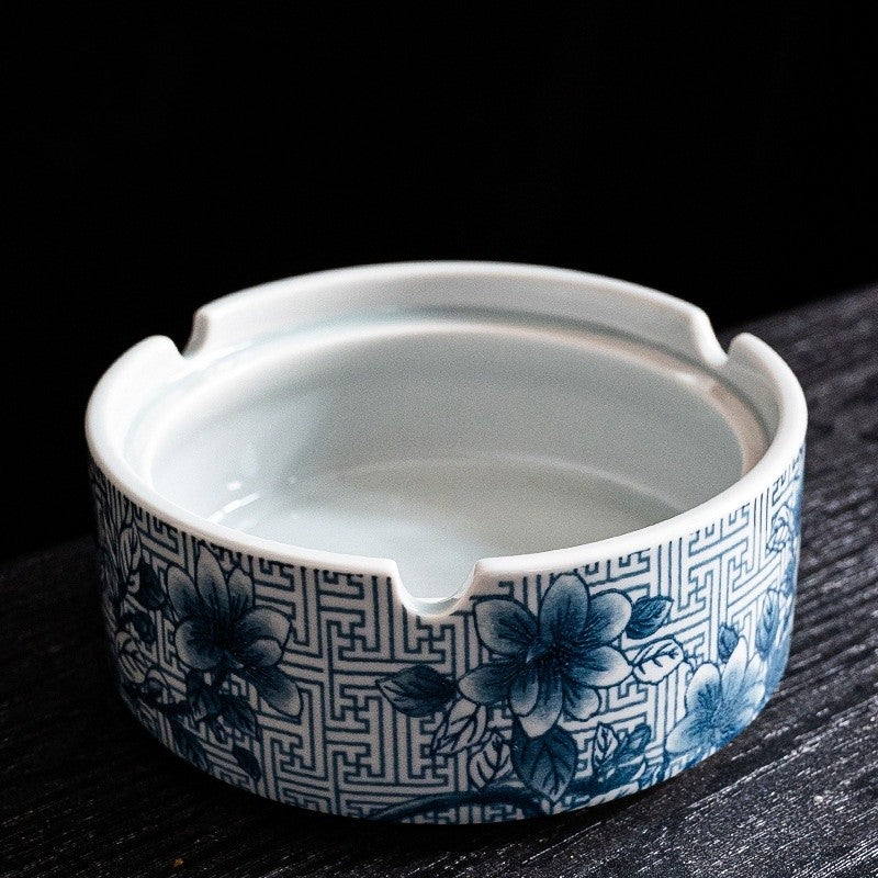 Classic Porcelain Ashtray Traditional Blue White Design – Ashtray