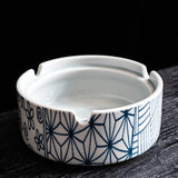 Classic Porcelain Ashtray Traditional Blue White Design Ash Tray Ceramic Clay