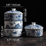 Classic Porcelain Ashtray Traditional Blue White Design Ash Tray Ceramic Clay