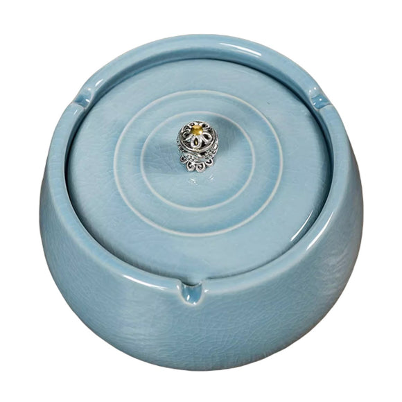 Cool Outdoor Ashtray for Patio with Lid Ceramic Cute Lidded Covered Smokeless Ash Tray