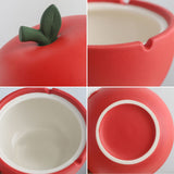 Covered Ashtray Apple Ceramic Ash Tray Smokeless Windproof Cool Cute Home Decor