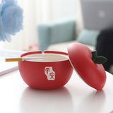Covered Ashtray Apple Ceramic Ash Tray Smokeless Windproof Cool Cute Home Decor