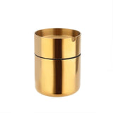 metal ashtray with lid stainless steel covered ash tray for car outdoor cool smokeless windproof gold
