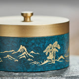Covered Brass Ashtray Windproof Lidded Smokeless Ash Tray with Lid