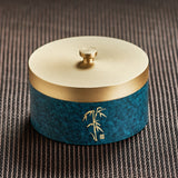 Covered Brass Ashtray Windproof Lidded Smokeless Ash Tray with Lid