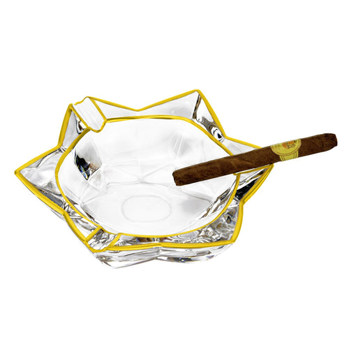 Crystal Glass Ashtray Extra Large Cool Outdoor Ash Tray Heavy Cigarette Cigar