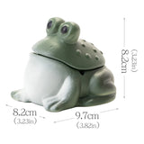 Cute Frog Ceramic Covered Ashtray with Lid Windproof Outdoor Ash Tray
