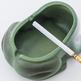 Cute Frog Ceramic Covered Ashtray with Lid Windproof Outdoor Ash Tray