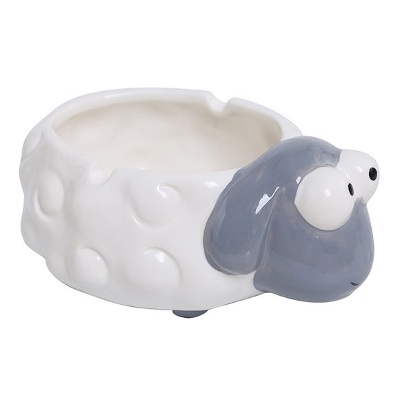 Cute Lamb Ashtray Cool Ceramic Animal Ash Tray Minimalist White