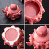 Ceramic Octopus Ashtray with Lid Handmade Smokeless Decorative Cigarette Ash Tray