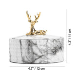Elegant Covered Ceramic Ashtray with Golden Deer Knob Cool Cute Lidded Outdoor Smokeless Ash Tray