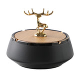 Elegant Elk Covered Ashtray Nordic Lidded Smokeless Outdoor Cool Ash tray