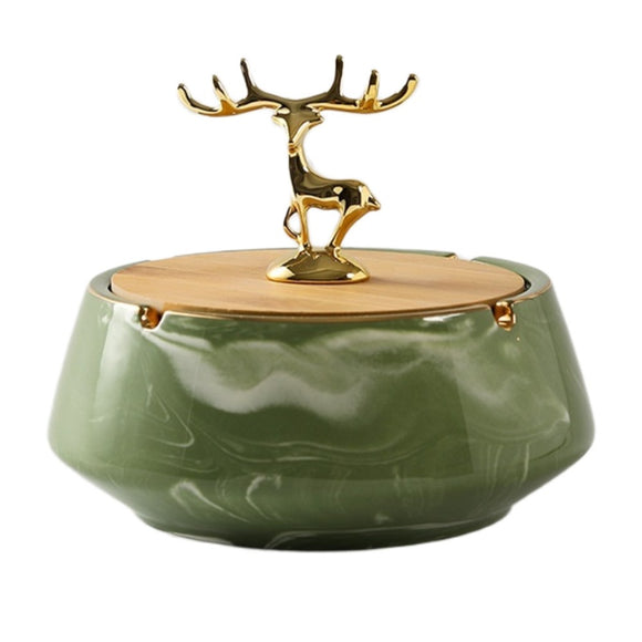 Elegant Elk Covered Ashtray Nordic Lidded Smokeless Outdoor Cool Ash tray